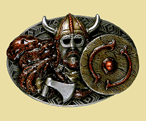 Viking with Shield & Axe Belt Buckle. Code DL4