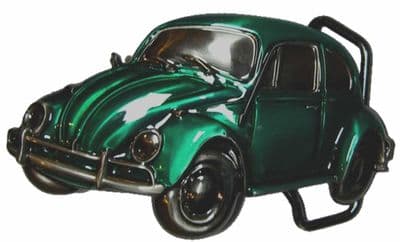 VW Green Beetle Officially Licensed Belt Buckle with display stand and presentation box. Code VW20