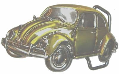 VW Yellow Beetle Officially Licensed Belt Buckle with display stand and presentation box. Code VW21