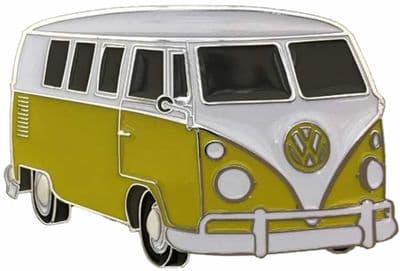 VW Yellow Motorhome Campervan Official Belt Buckle with presentation box. Code VWVAN09
