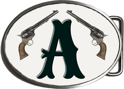 Western Guns Monogram Belt Buckle. Code MOB3