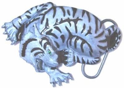 White Siberian Tiger Belt Buckle. Code AH3