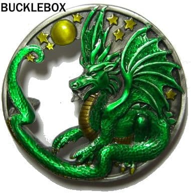 WINGED DRAGON BELT BUCKLE + display stand