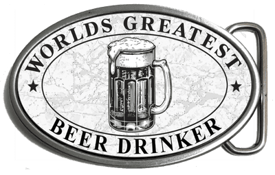 Worlds Greatest Beer Drinker Belt Buckle. code: A0236