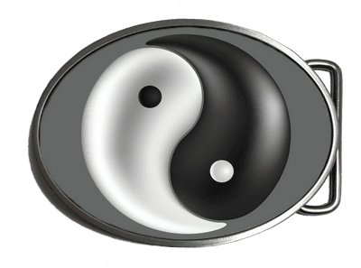 Yin and Yang Large Oval Belt Buckle. Code A0143