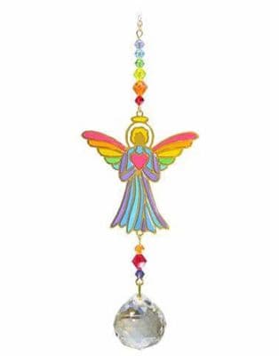 Angel with Heart Rainbow  Suncatcher
