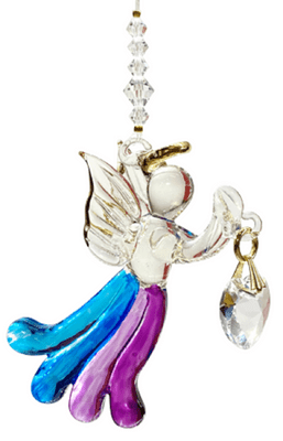 Aurora Borealis Glass Angel