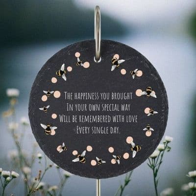 Bee Remembered With Love Slate Memorial