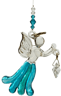 Blue Zircon Glass Angel