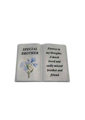Brother Memorial Floral Open Book