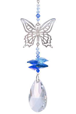 Butterfly Royal Blue  Crystal Suncatcher