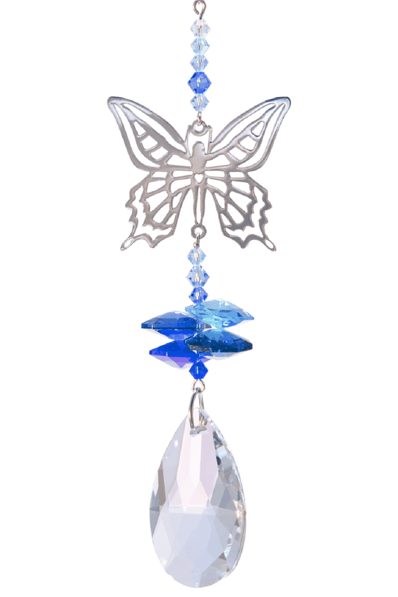Butterfly Royal Blue  Crystal Suncatcher