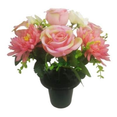 Cemetery Pot Pink & Ivory
