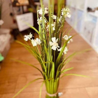 Cream Cosmos and Grass Bundle 66cm