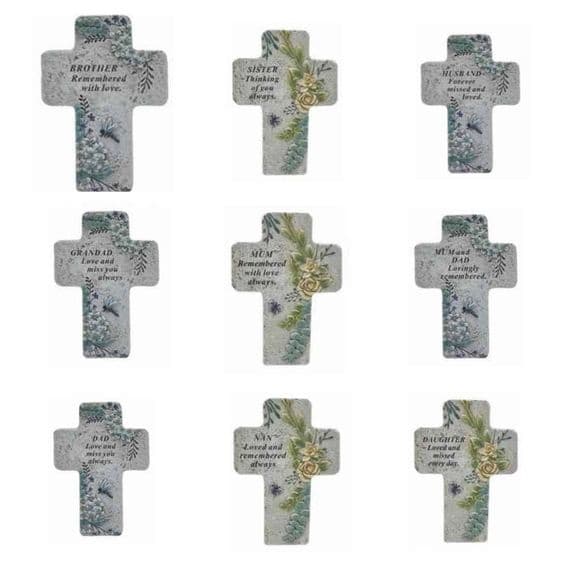 Cross Resin Memorial Plaque