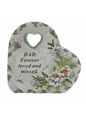 DAD Memorial Heart Plaque