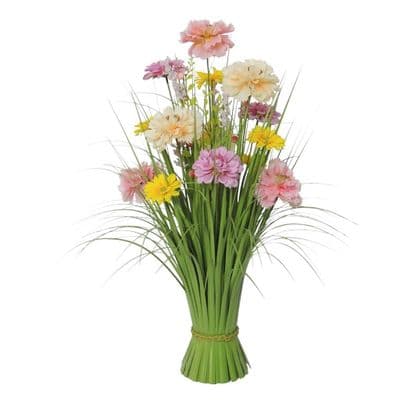 Dahlia Faux Flower Floral Grass Bundle 60 cm