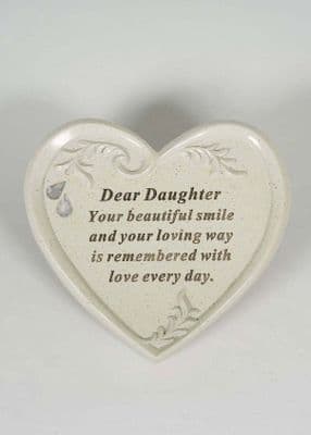 Dear Daughter Diamante Memorial Heart