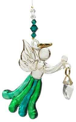 Emerald Green Glass Angel