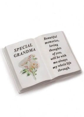 Grandma Floral Memorial Open Book