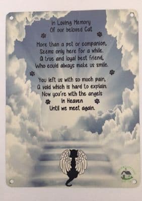 In Loving  Memory Of Our Beloved Cat Plaque