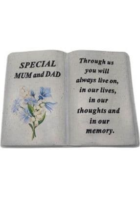 Mum and Dad Open Book Memorial