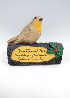 Mum and Dad Robin On Log