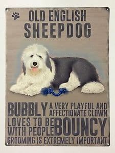 Old English Sheepdog Metal Sign