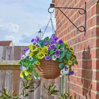 Pansy Pourri Faux Flower Hanging Basket