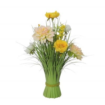 Peony Hibiscus Grass Faux Floral Bundle 40cm