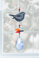 Robin Crystal Fantasy Hanging Decor -Russet Red