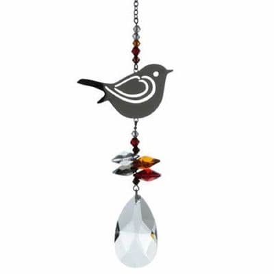 Robin Crystal Fantasy Hanging Decor -Russet Red