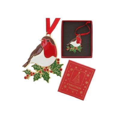 Robin on Holly Xmas Treasures