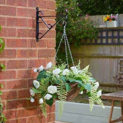 Rose Sensation Faux Flower Hanging Baskets