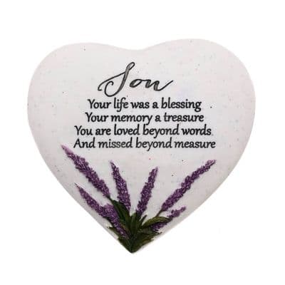 Son Lavender Heart Memorial  Stone