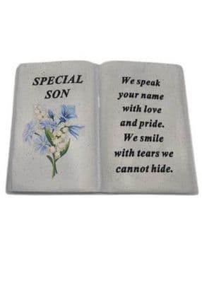 Son Memorial Floral Open Book