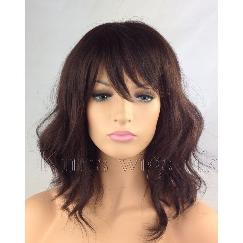 Dark Auburn Brown Ladies Beach Wave Shoulder