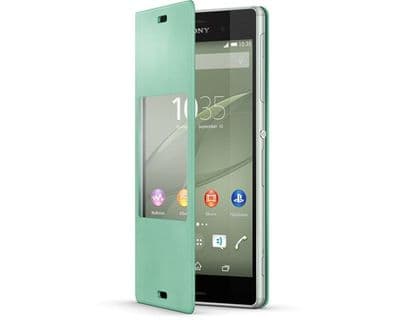 Sony Xperia Z3 Style Cover Window Case SCR24 | Silver/Green