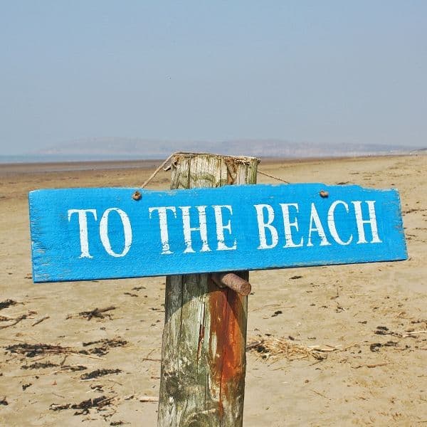 To The Beach - Wooden Sign