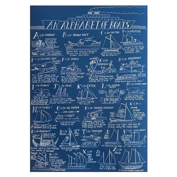 An Alphabet of Boats | A3 Print | Andrew Ruffhead