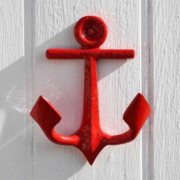Anchor Wall Hook Red | Nautical Metal Hook