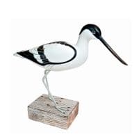 Hand Carved Wooden Avocet Standing | Hand Carved Birds | Bird Carving
