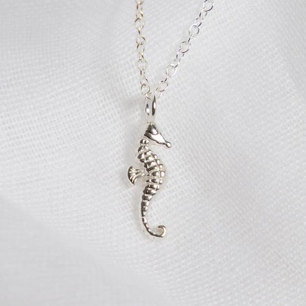 Baby Seahorse Necklace Medium | Silver Shells | Sarah Adams