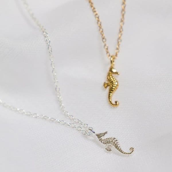 Baby Seahorse Necklace Medium | Gold or Silver | Sarah Adams