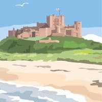 Bamburgh Northumberland |Coastal Art Print | Fiona Horan