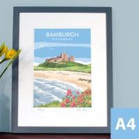 Bamburgh Northumberland |Coastal Art Print | Fiona Horan