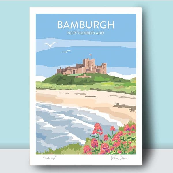 Bamburgh Northumberland |Coastal Art Print | Fiona Horan