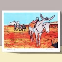 Beach Donkey | Coastal Art Print | Fiona Horan