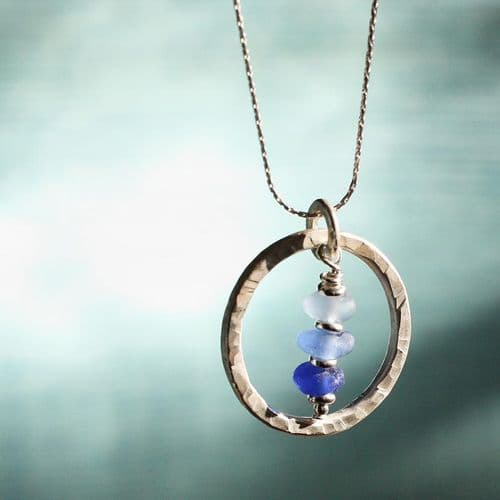 Beach Glass Circle Pendant