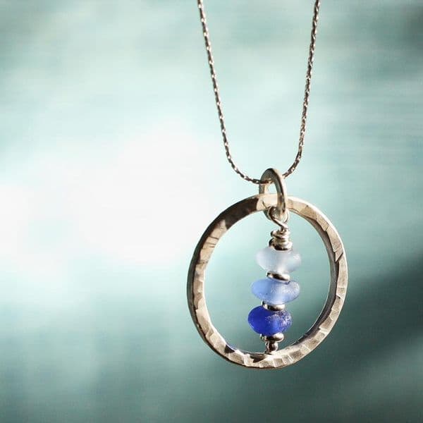 Beach Glass Circle Pendant | Beach Glass Jewellery